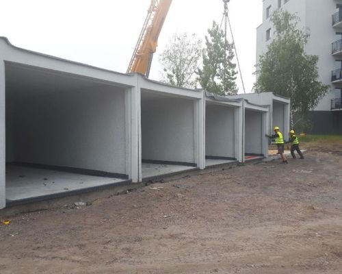 Herstellung der Betongaragen
